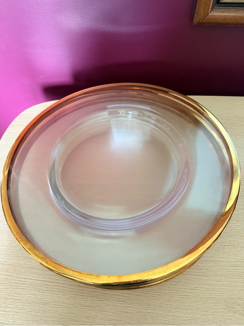 Heavy weight glass charger plates with Gold Rim - Elegant Home Dining